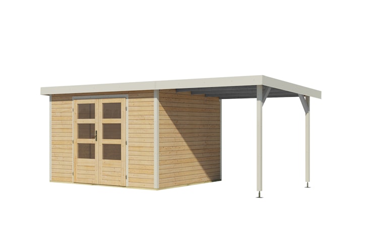 Karibu Metall-Holzgartenhaus Hybridhaus Jupiter A/B/C/D - 19 mm/0,5 mm