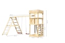 Akubi Kinderspielturm Ritterburg Löwenherz inkl. Doppelschaukelanbau, Klettergerüst und Kletterwand