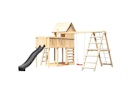 Vorschaubild Akubi Stelzenhaus Frieda mit Wellenrutsche, Doppelschaukelanbau, Klettergerüst, Anbauplattform und Kletterwand
