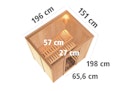 Karibu Sauna Fanja - 68 mm Systemsauna - 230 Volt Plug & Play