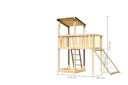 Akubi Kinderspielturm Anna mit Pultdach inkl. Anbauplattform und Netzrampe