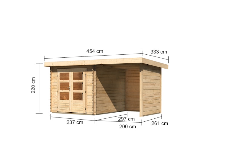 Karibu Woodfeeling Gartenhaus Bastrup 4 naturbelassen - 28 mm