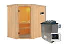 Vorschaubild Karibu Sauna Carin mit Eckeinstieg 68 mm inkl. 9-teiligem Gratis-Zubehörpaket im Wert von 137,95 €