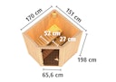 Karibu Sauna Tonja - 68 mm Systemsauna - 230 Volt Plug & Play