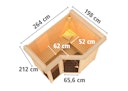 Vorschaubild Karibu Sauna Amara-Massivholzsauna 38 mm -Eckeinstieg - Exklusivoptik inkl. gratis Saunaofen im Wert von 599,99 €