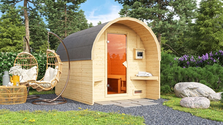 Karibu Gartensauna/Saunafass Fasshaus 2 inkl. gratis Saunaofen im Wert von 599,99 €