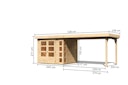 Karibu Woodfeeling Gartenhaus Kerko 3/4/5/6 mit 280 cm Schleppdach - 19 mm