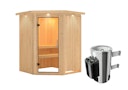 Vorschaubild Karibu Sauna Nanja - 68 mm Systemsauna - 230 Volt Plug & Play inkl. gratis Sauna-Zubehörset im Wert von 234,94 €