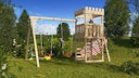 Vorschaubild Akubi Kinderspielturm Ritterburg Löwenherz inkl. Doppelschaukelanbau und Kletterwand