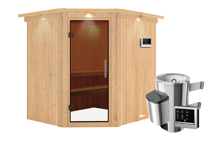 Karibu Sauna Lilja - 68 mm Systemsauna - 230 Volt Plug & Play