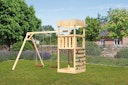 Vorschaubild Akubi Kinderspielturm Ritterburg Löwenherz inkl. Doppelschaukelanbau und Kletterwand