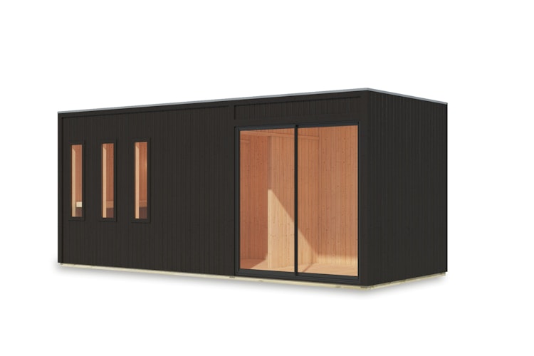 Karibu Design Saunahaus Monterey Blackline - 73 mm inkl. gratis Saunaofen im Wert von 599,99 €