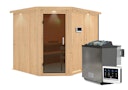 Vorschaubild Karibu Sauna Malin mit Eckeinstieg 68 mm inkl. gratis Saunaofen im Wert von 599,99 €