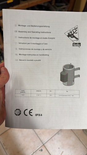 B-Ware Karibu Saunaofen 3,6 kW Plug & Play finnisch mit externer Steuerung Easy schwarz 