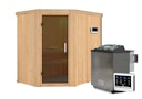 Vorschaubild Karibu Sauna Carin mit Eckeinstieg 68 mm inkl. gratis Saunaofen im Wert von 599,99 €