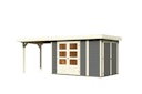 Vorschaubild Karibu Woodfeeling Gartenhaus Retola 2/3/4/5/6 inkl. Anbauschrank u. 280 cm Schleppdach