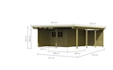 Vorschaubild Karibu Doppelcarport Eco 2 mit integriertem Abstellraum mittel - kesseldruckimprägniert