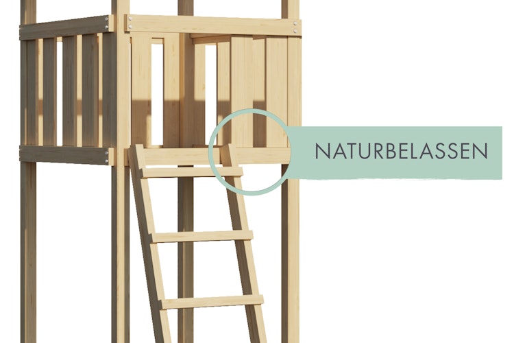 Akubi Kinderspielturm Ritterburg Löwenherz inkl. Doppelschaukelanbau und Anbauplattform