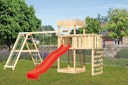 Vorschaubild Akubi Kinderspielturm Ritterburg Löwenherz inkl. Wellenrutsche, Kletterwand, Anbauplattform, Doppelschaukelanbau und Klettergerüst
