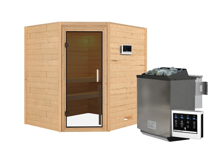 Karibu Woodfeeling Sauna Mia - 38 mm Massivholz Aktionssauna