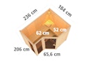 Vorschaubild Karibu Sauna Amara-Massivholzsauna 38 mm -Eckeinstieg - Exklusivoptik inkl. gratis Saunaofen im Wert von 599,99 €