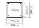 Vorschaubild Karibu 4-Eck Pavillon Sevilla kesseldruckimprägniert Sparset inkl. Dachschindeln