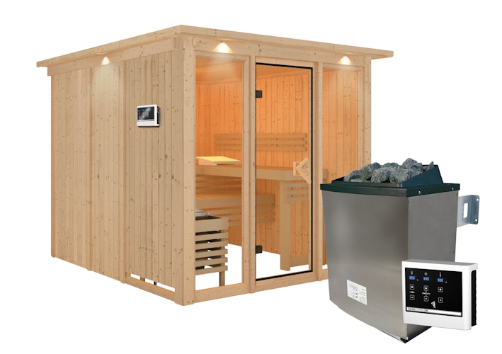 Karibu Sauna Askja Superior mit Fronteinstieg 68 mm
