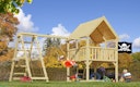 Vorschaubild Akubi Kinderspielturm Luis mit Doppelschaukelanbau und Klettergerüst