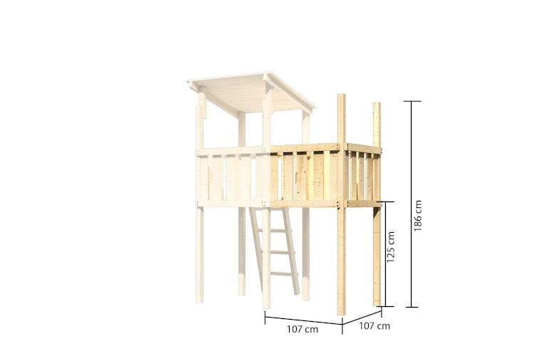Akubi Kinderspielturm Ritterburg Löwenherz inkl. Wellenrutsche, Anbauplattform und Kletterwand