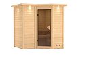 Vorschaubild Karibu Sauna Sahib 1-Massivholzsauna 38 mm-Fronteinstieg -Exklusivoptik