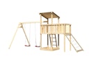 Vorschaubild Akubi Kinderspielturm Anna mit Pultdach inkl. Doppelschaukel, Anbauplattform und Netzrampe