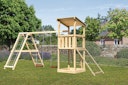 Vorschaubild Akubi Kinderspielturm Anna mit Pultdach inkl. Netzrampe, Doppelschaukel und Klettergerüst