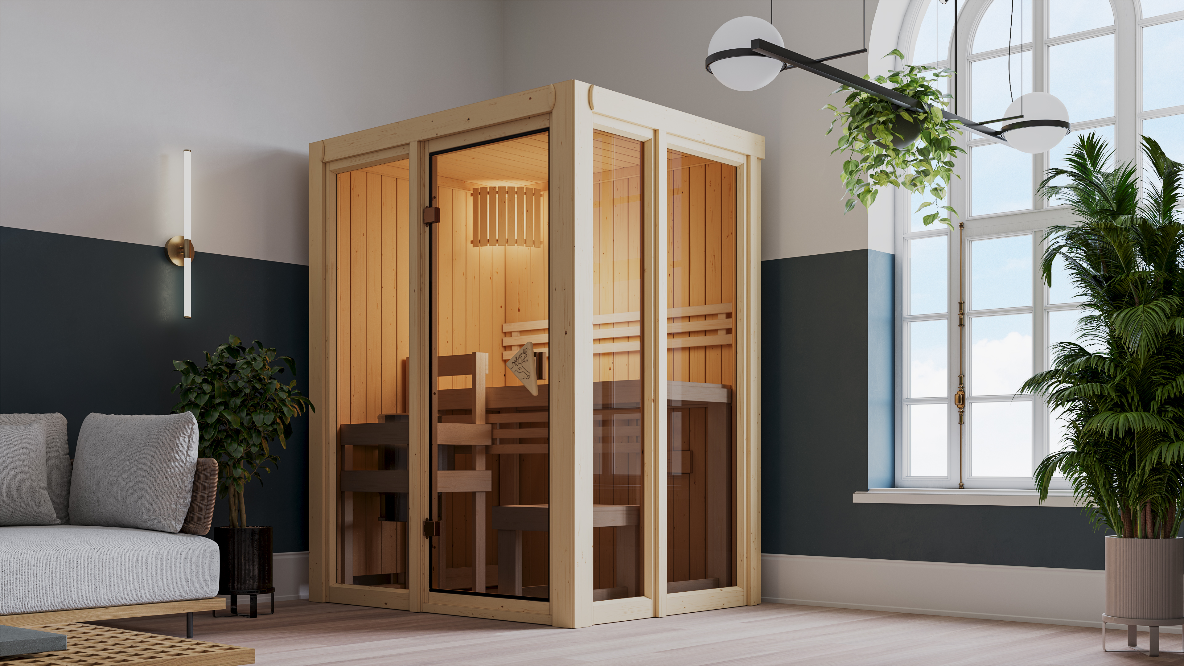 Karibu Sauna Irava 1 - 68 mm Systemsauna - 230 Volt Plug & Play