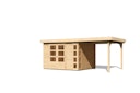 Vorschaubild Karibu Woodfeeling Gartenhaus Kerko 3/4/5/6 mit 240 cm Schleppdach - 19 mm inkl. gratis LED-Strahler/Solarpaneel