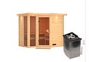Vorschaubild Karibu Sauna Amara-Massivholzsauna 38 mm -Eckeinstieg - Exklusivoptik