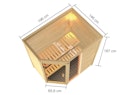 Karibu Woodfeeling Sauna Jada - 38 mm Massivholz Aktionssauna inkl. gratis Saunaofen im Wert von 599,99 €