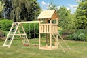 Vorschaubild Akubi Kinderspielturm Lotti inkl. Doppelschaukel, Klettergerüst und Netzrampe