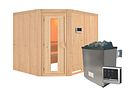 Vorschaubild Karibu Sauna Malin mit Eckeinstieg 68 mm inkl. gratis Saunaofen im Wert von 899,99€