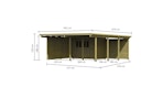 Vorschaubild Karibu Doppelcarport Eco 2 mit integriertem Abstellraum klein - kesseldruckimprägniert