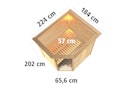 Vorschaubild Karibu Woodfeeling Sauna Mia - 38 mm Massivholz Aktionssauna inkl. gratis Saunaofen im Wert von 599,99 €