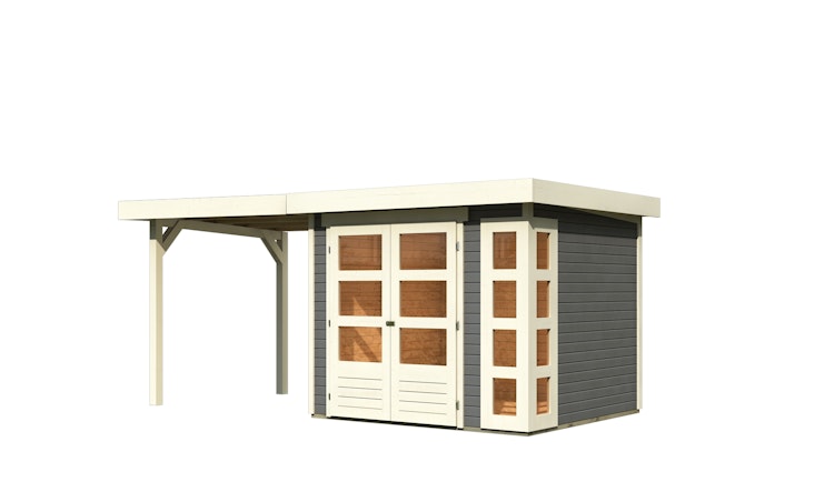 Karibu Woodfeeling Gartenhaus Kerko 3/4/5/6 mit 240 cm Schleppdach - 19 mm