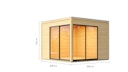Vorschaubild Karibu Design Gartenhaus Dice 3 mit 2 Aluminium Schiebetüren - 38 mm (Homeoffice-Gartenhaus)