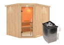 Vorschaubild Karibu Sauna Malin mit Eckeinstieg 68 mm inkl. gratis Saunaofen im Wert von 599,99 €