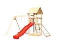 Vorschaubild Akubi Kinderspielturm Lotti mit Satteldach inkl. Wellenrutsche, Doppelschaukelanbau und Netzrampe