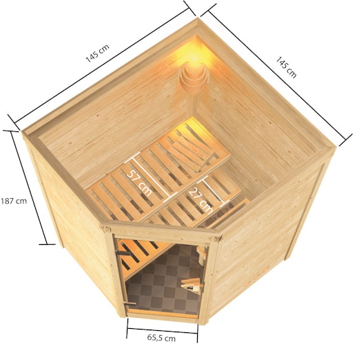 Karibu Woodfeeling Sauna Antonia - 38 mm Massivholz Aktionssauna