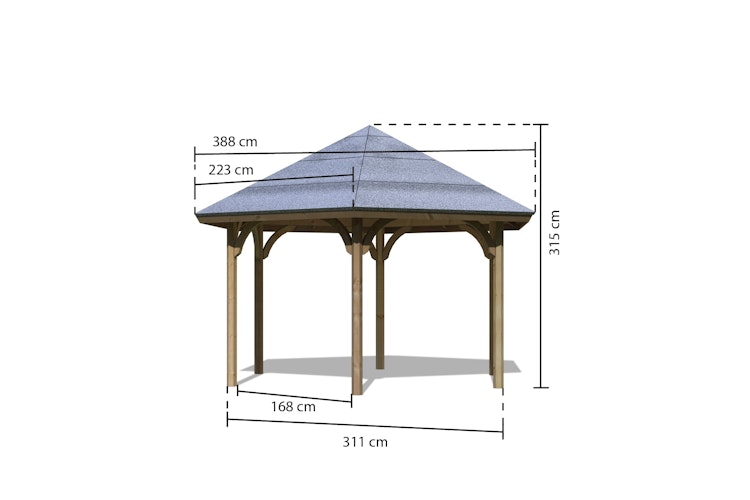 Karibu 6-Eck Pavillon Oslo 2 kesseldruckimprägniert