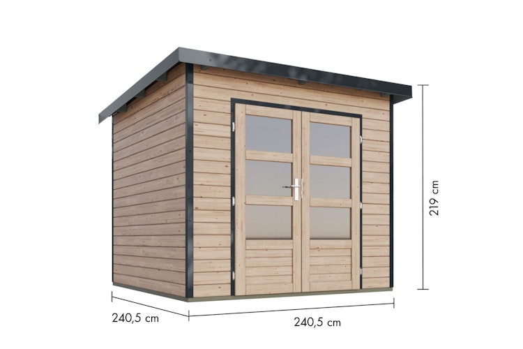 Karibu Metall-Holzgartenhaus Hybridhaus Pluto A/B - 28 mm/0,5 mm