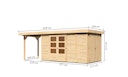 Karibu Woodfeeling Gartenhaus Retola 2/3/4/5/6 inkl. Anbauschrank u. 240 cm Schleppdach