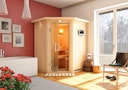 Vorschaubild Karibu Sauna Larin mit Eckeinstieg 68 mm inkl. gratis Saunaofen im Wert von 599,99 €