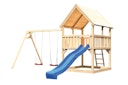 Vorschaubild Akubi Kinderspielturm Luis inkl. Wellenrutsche und Doppelschaukelanbau (Set B)